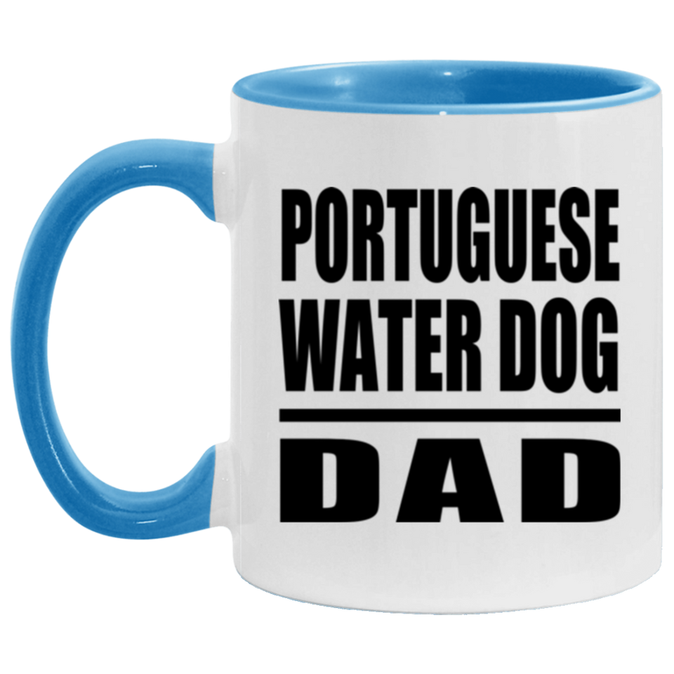 Portuguese Water Dog Dad - 11oz Accent Mug Blue