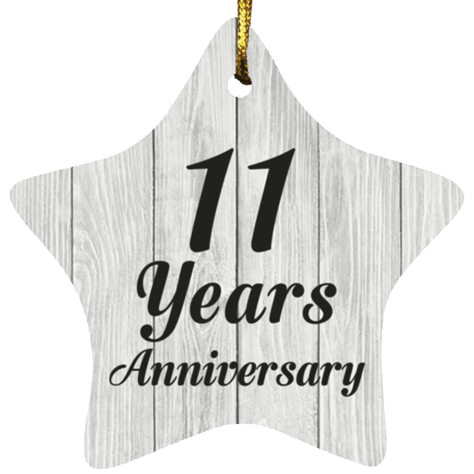 11th Anniversary 11 Years Anniversary - Star Ornament F