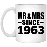 61st Anniversary Mr & Mrs Since 1963 - 11 Oz Coffee Mug