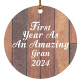 First Year As An Amazing Gran 2024 - Circle Ornament E