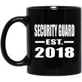 Security Guard Established EST. 2018 - 11 Oz Coffee Mug Black