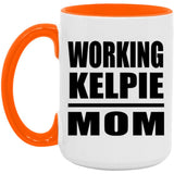 Working Kelpie Mom - 15oz Accent Mug Orange