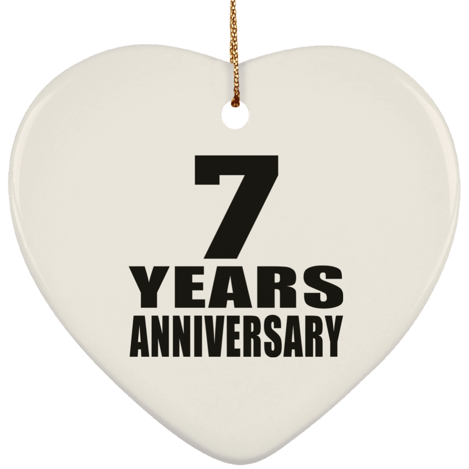 7th Anniversary 7 Years - Heart Ornament