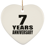 7th Anniversary 7 Years - Heart Ornament