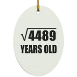 67th Birthday Square Root of 4489 Years Old - Oval Ornament