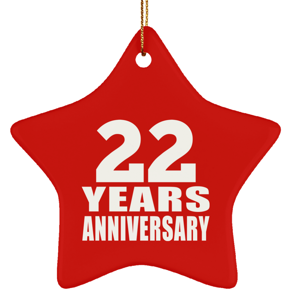 22nd Anniversary 22 Years - Star Ornament