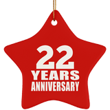 22nd Anniversary 22 Years - Star Ornament