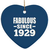 95th Birthday Fabulous Since 1929 - Heart Ornament