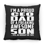 Proud CEO Dad Of Awesome Son - Throw Pillow Black