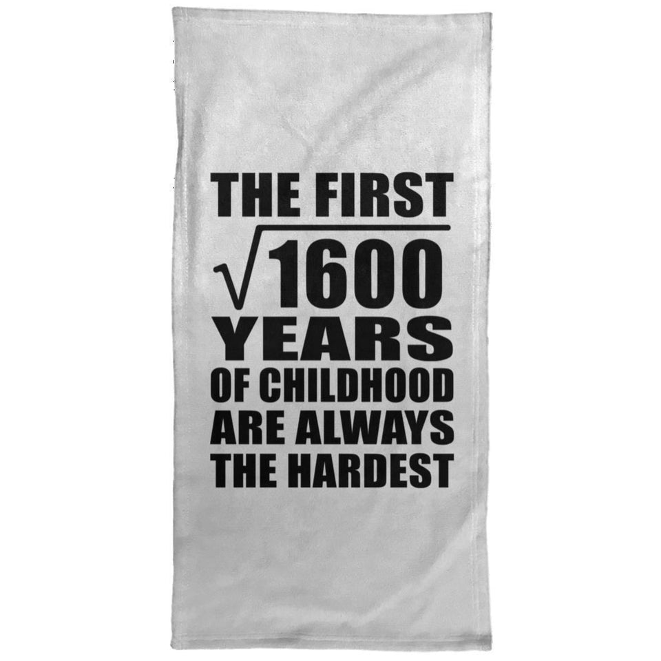 40th Birthday Square Root of 1600 Years of Childhood - Hand Towel