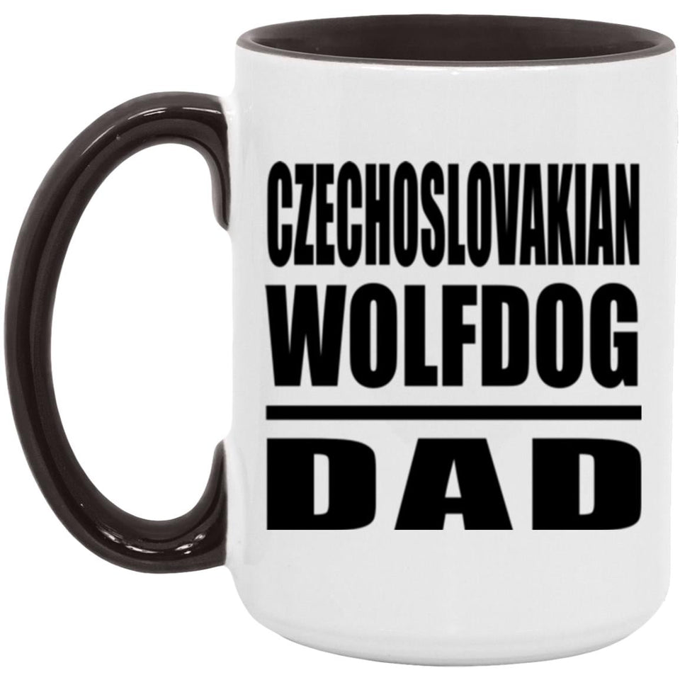 Czechoslovakian Wolfdog Dad - 15oz Accent Mug Black