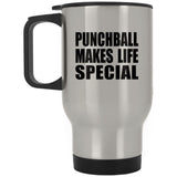 Punchball Makes Life Special - Travel Mug Silver