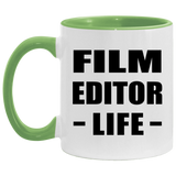 Film Editor Life - 11oz Accent Mug Green
