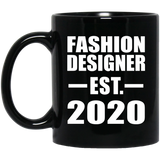 Fashion Designer Established EST. 2020 - 11oz Coffee Mug Black