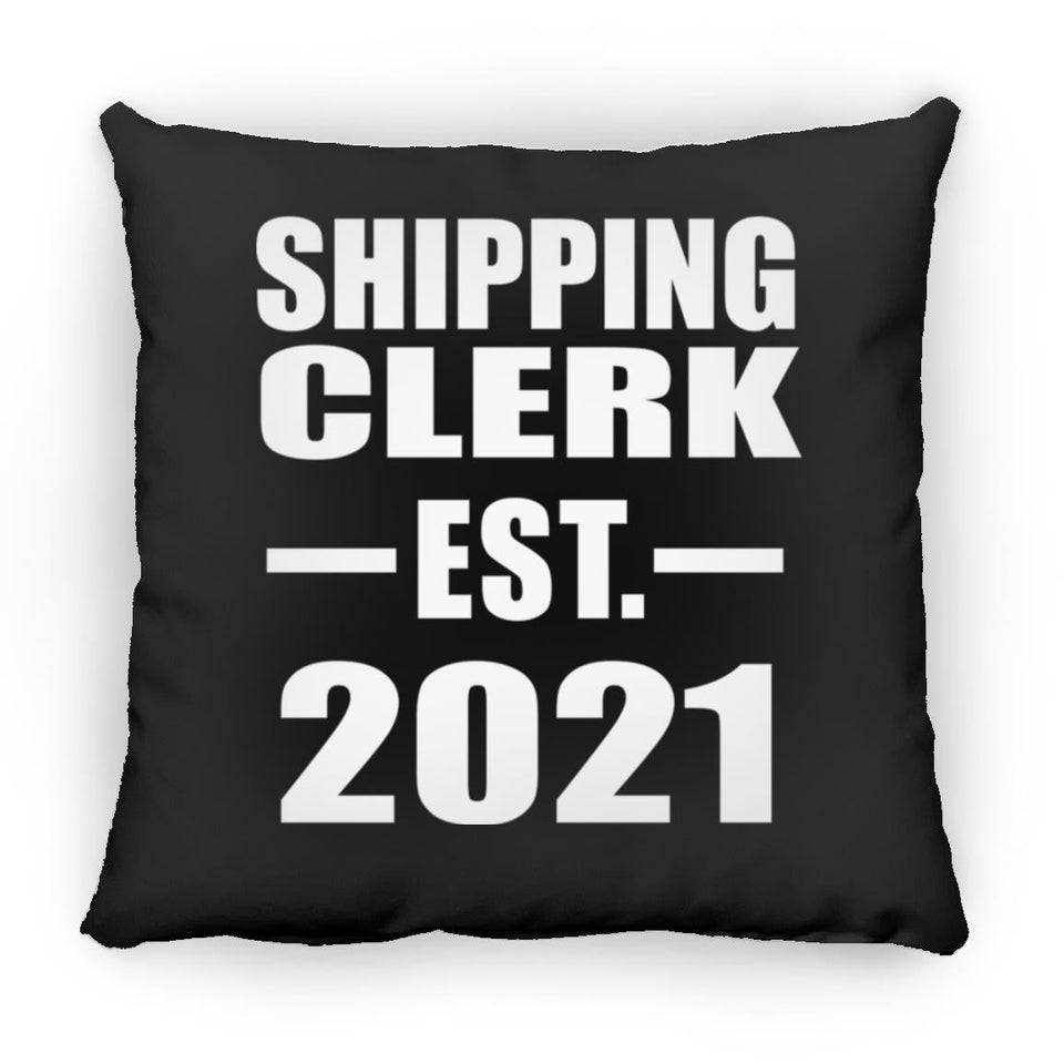 Shipping Clerk Established EST. 2021 - Throw Pillow Black