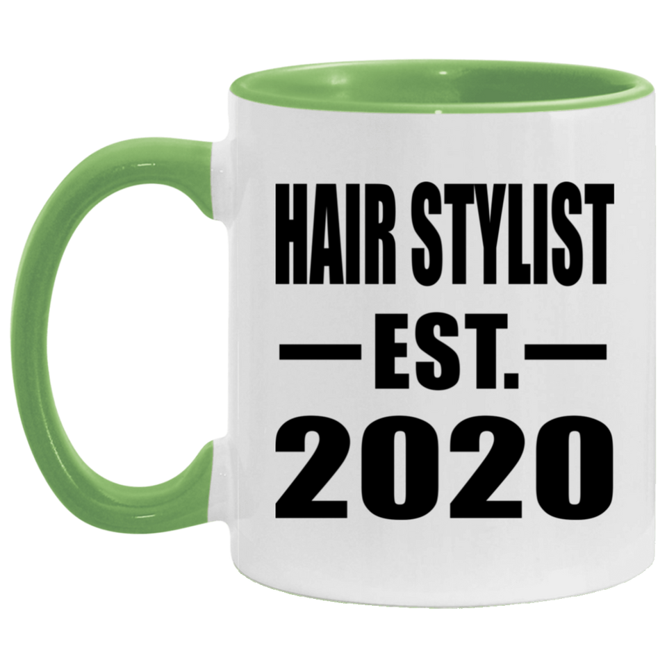 Hair Stylist Established EST. 2020 - 11oz Accent Mug Green