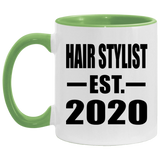 Hair Stylist Established EST. 2020 - 11oz Accent Mug Green