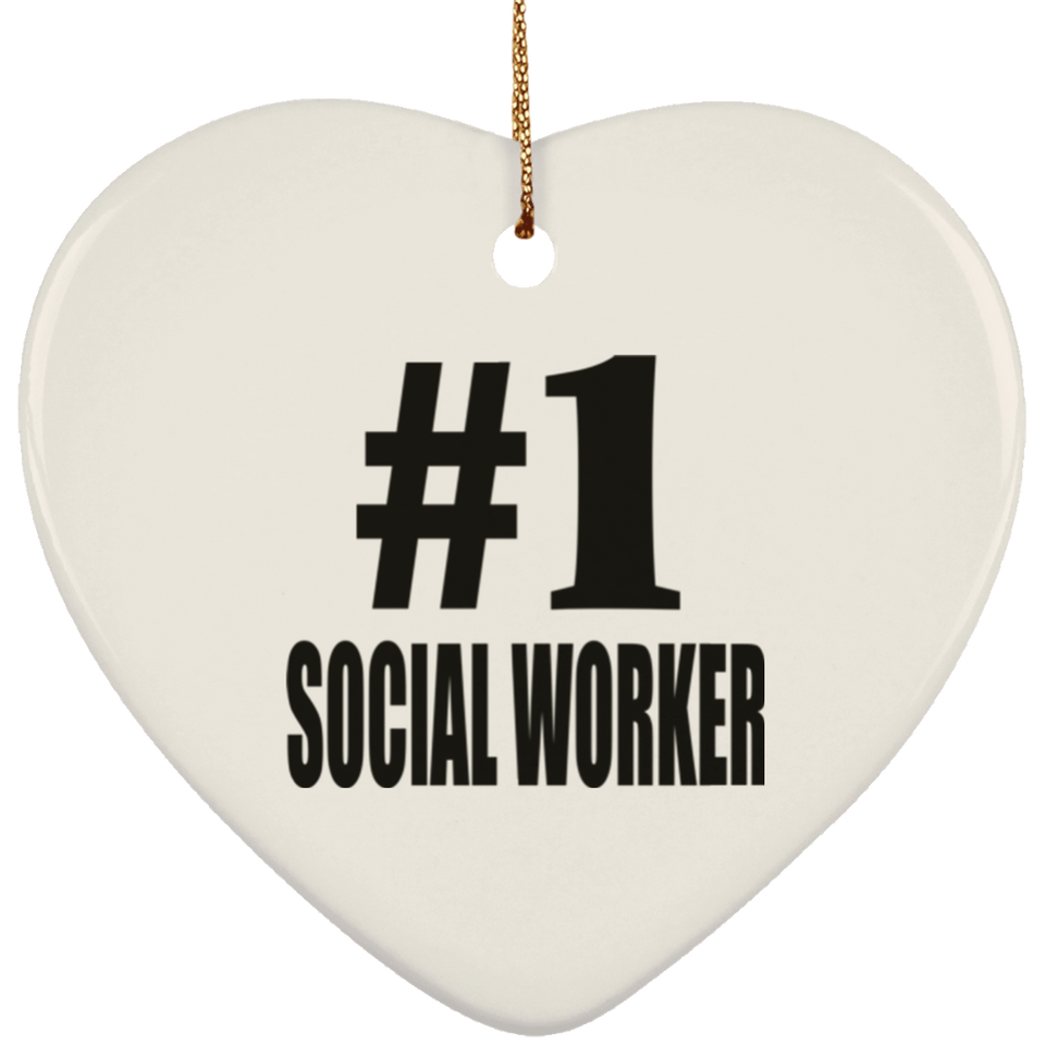 Number One #1 Social Worker - Heart Ornament