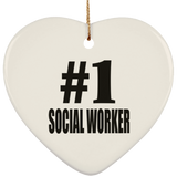 Number One #1 Social Worker - Heart Ornament