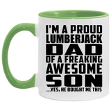 Proud Lumberjack Dad Of Awesome Son - 11oz Accent Mug Green
