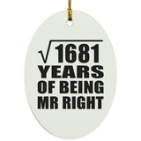 41st Anniversary Square Root of 1681 Years of Being Mr Right - Oval Ornament