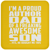 Proud Author Dad Of Awesome Son - Drink Coaster
