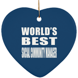 World's Best Social Community Manager - Heart Ornament
