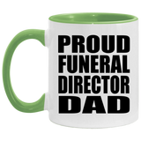 Proud Funeral Director Dad - 11oz Accent Mug Green