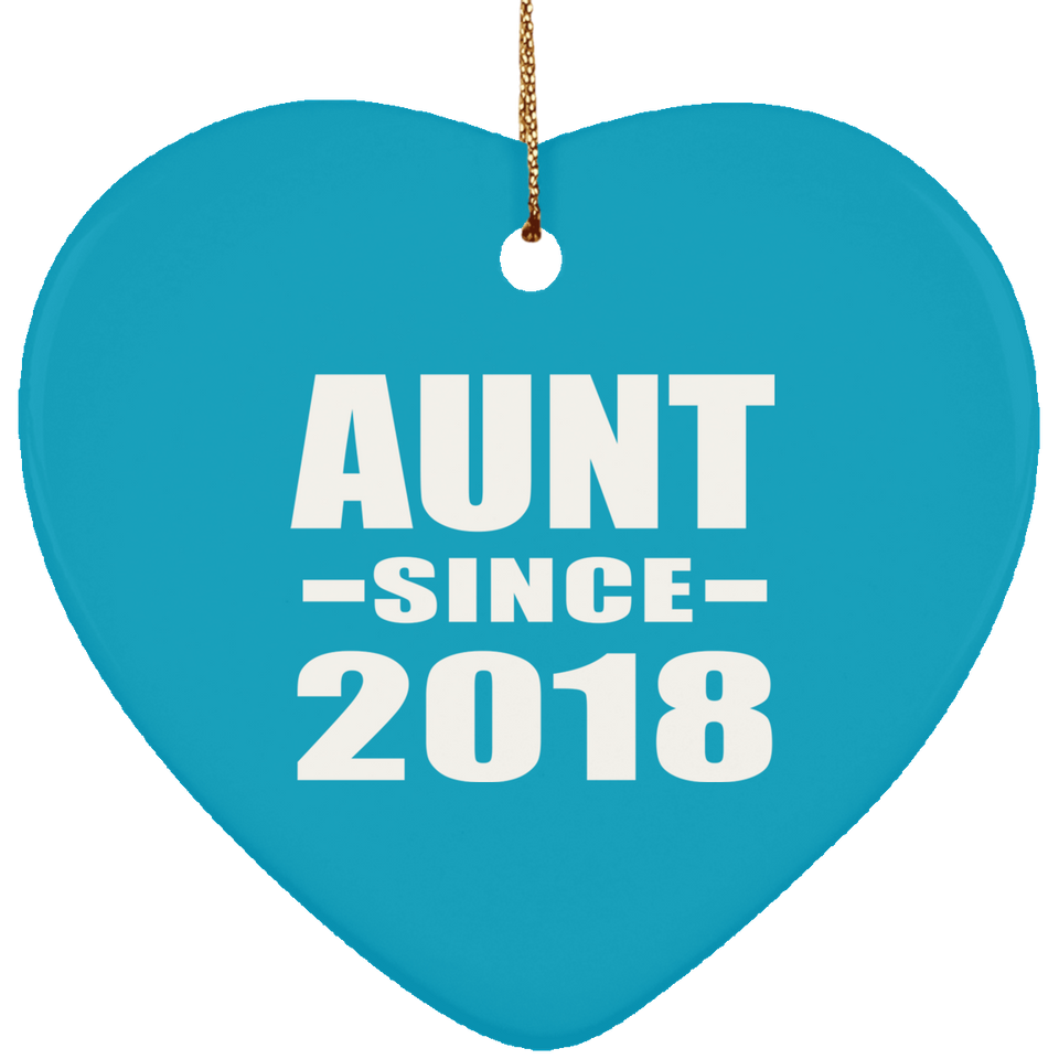 Aunt Since 2018 - Heart Ornament