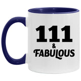 111th Birthday 111 & Fabulous - 11oz Accent Mug Purple