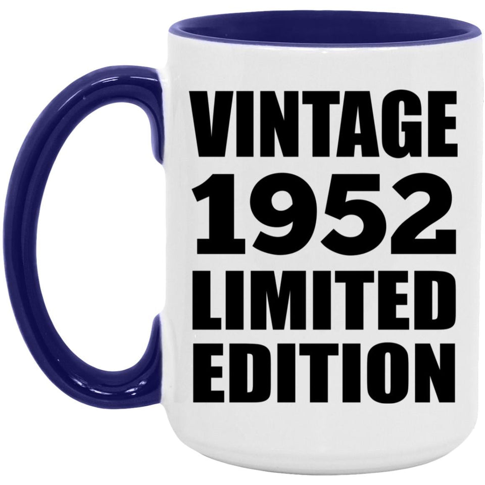 72nd Birthday Vintage 1952 Limited Edition - 15oz Accent Mug Purple