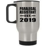 Paralegal Assistant Established EST. 2019 - Silver Travel Mug