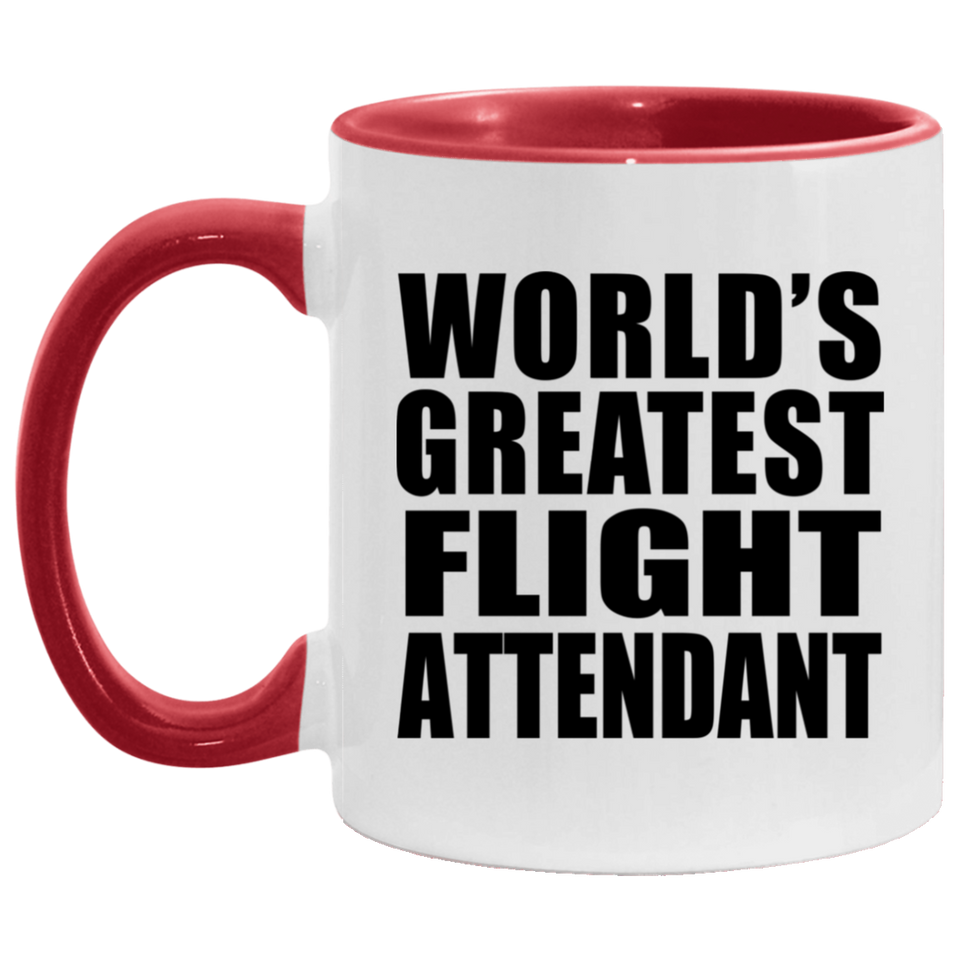 World's Greatest Flight Attendant - 11oz Accent Mug Red