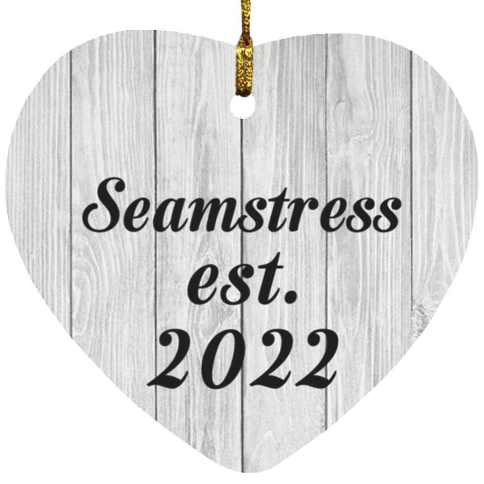 Seamstress Established Est. 2022 - Heart Ornament F