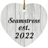 Seamstress Established Est. 2022 - Heart Ornament F