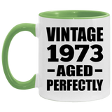 51st Birthday Vintage 1973 Aged Perfectly - 11oz Accent Mug Green