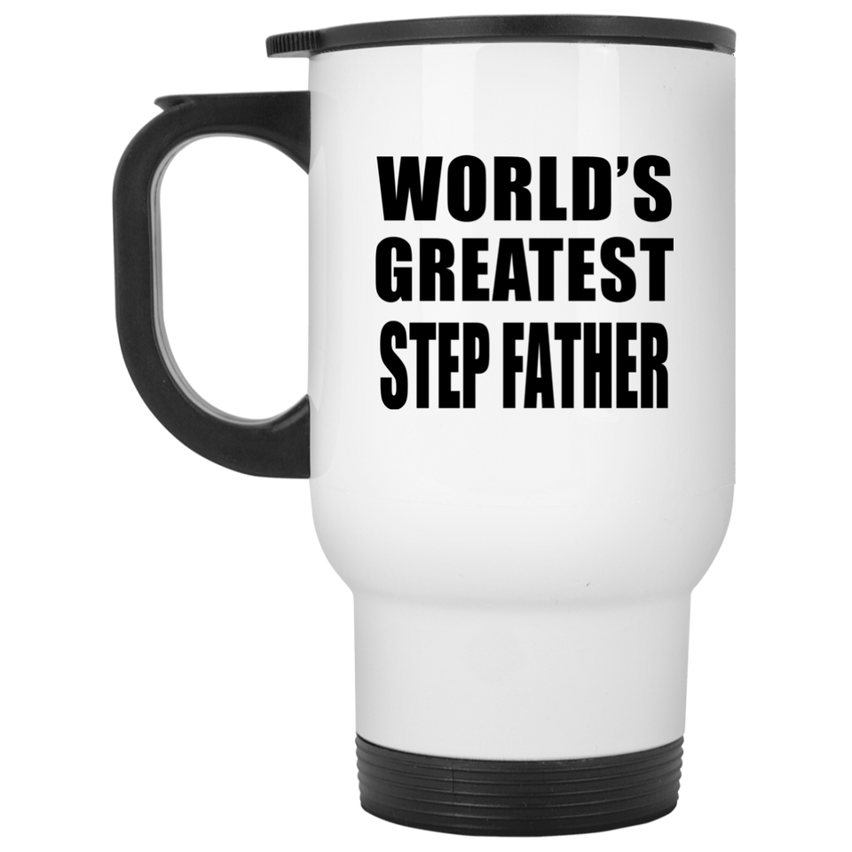 World's Greatest Step Father - White Travel Mug