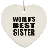 World's Best Sister - Heart Ornament