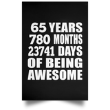 65th Birthday 65 Years 780 Months 23741 Days Of Awesome - Poster Portrait