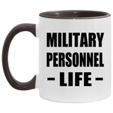 Military Personnel Life - 11oz Accent Mug Black