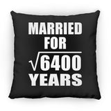 80th Anniversary Married For Square Root of 6400 Years - Throw Pillow Black