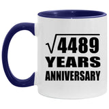 67th Anniversary Square Root of 4489 Years Anniversary - 11oz Accent Mug Purple
