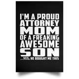 Proud Attorney Mom Of Awesome Son - Poster Portrait