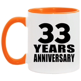 33rd Anniversary 33 Years - 11oz Accent Mug Orange