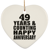 Happy 49th Anniversary 49 Years & Counting - Heart Ornament