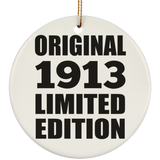 111th Birthday Original 1913 Limited Edition - Circle Ornament