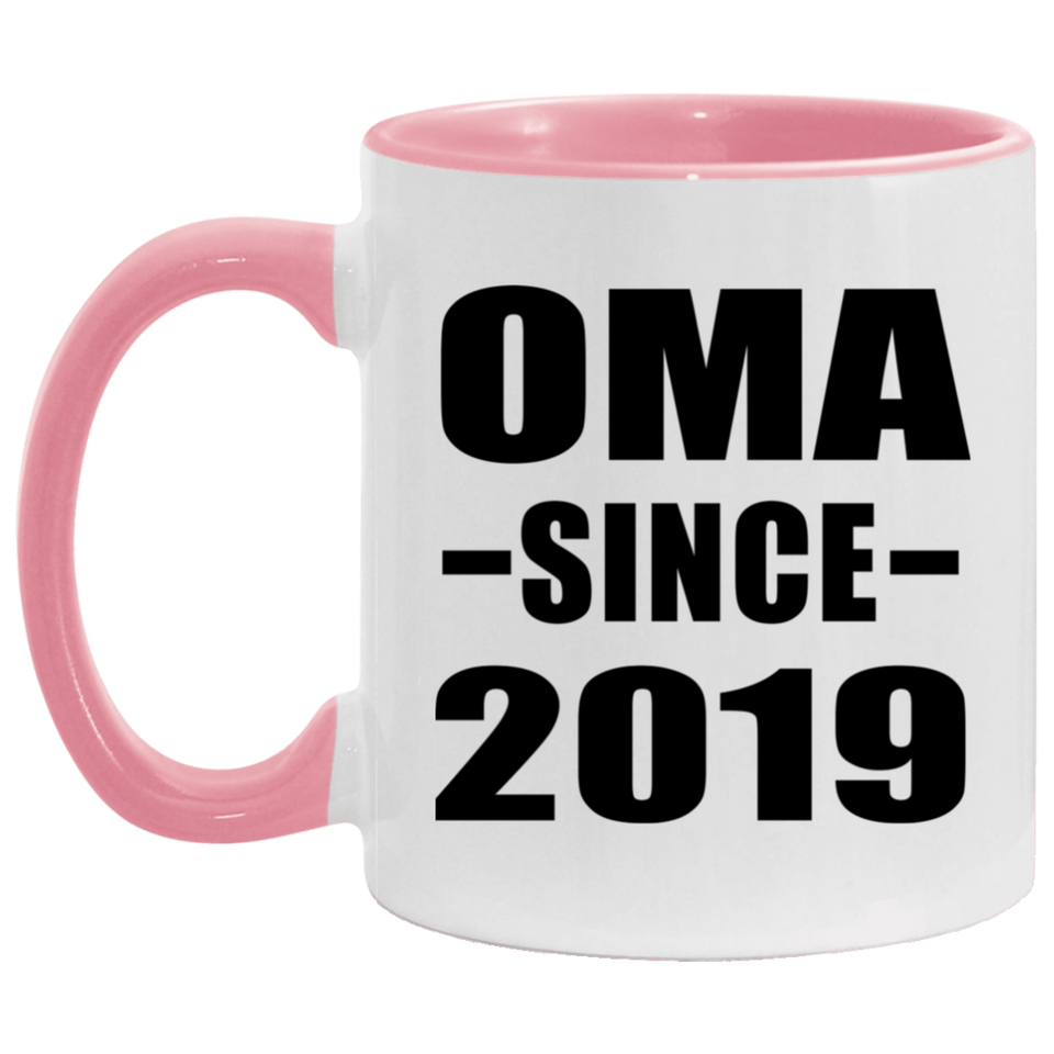 Oma Since 2019 - 11oz Accent Mug Pink