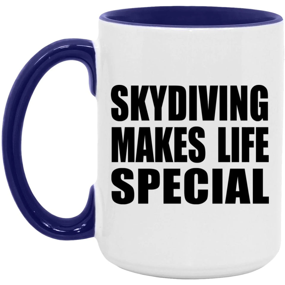 Skydiving Makes Life Special - 15oz Accent Mug Purple