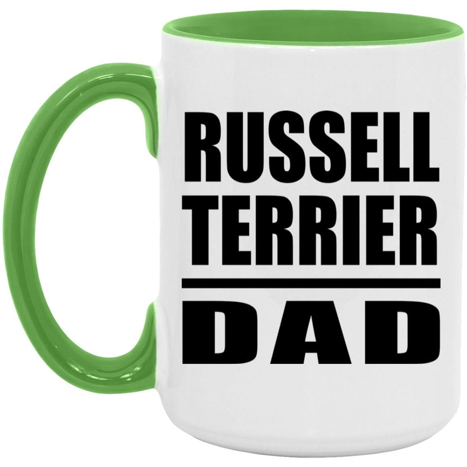 Russell Terrier Dad - 15oz Accent Mug Green
