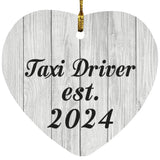 Taxi Driver Established Est. 2024 - Heart Ornament F